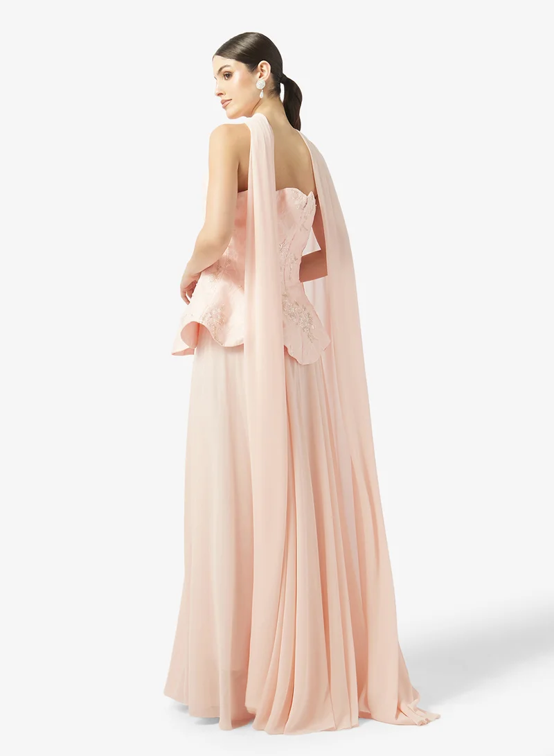 ثريدز باي اجوني فستان ماكسي مطرز بكسرات